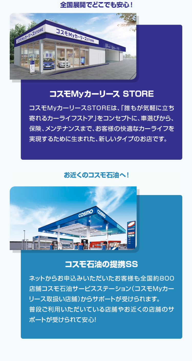 全国展開でどこでも安心！
お近くのコスモ石油へ！
